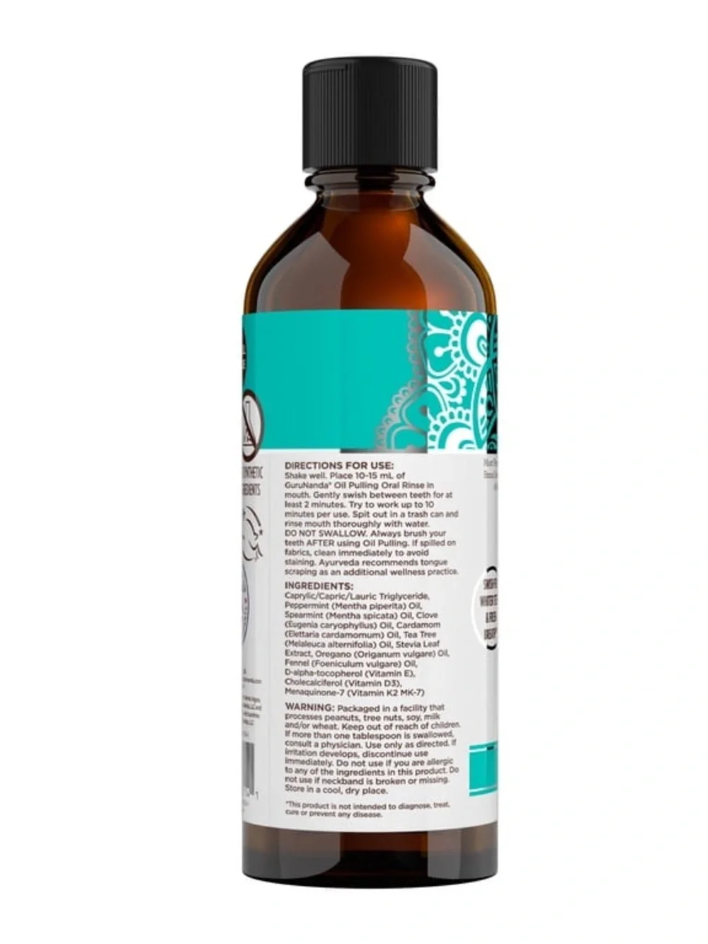 NEW GuruNanda Natural Whitening Pulling Oil w/ Coconut & Farmed Mint Peppermint